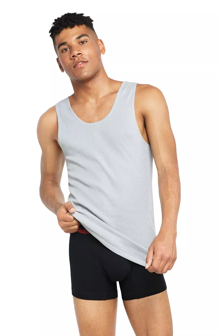 10 x Bonds X-Temp Grey Mens Chesty Cotton Plain Singlet Vest Tank Top