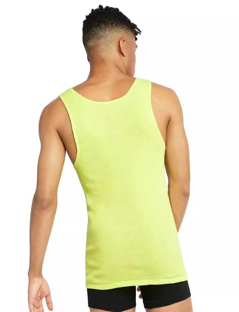 3 x Bonds X-Temp Fluro Yellow Mens Chesty Cotton Plain Singlet Tank Top