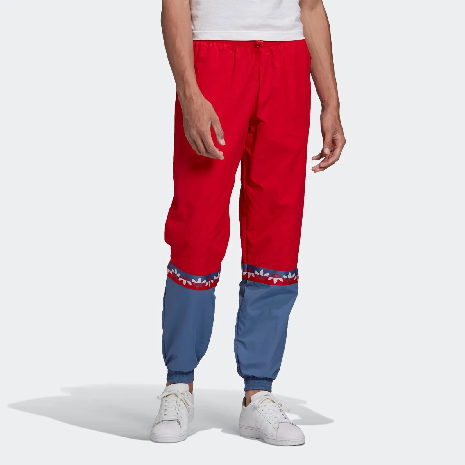 adidas Originals Adicolor Sliced Trefoil Track Pants - Scarlet / Crew Blue