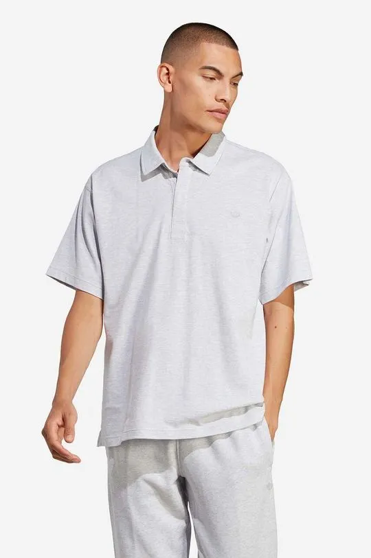 adidas Originals cotton polo shirt gray color