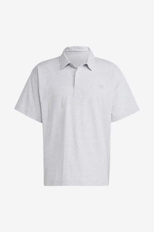 adidas Originals cotton polo shirt gray color