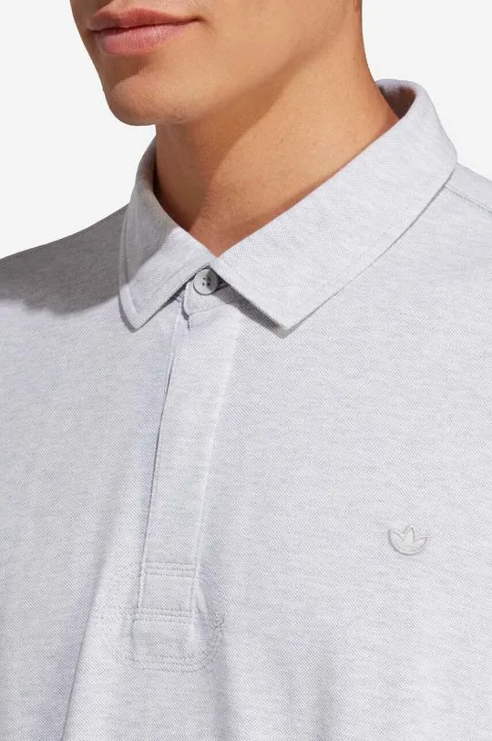 adidas Originals cotton polo shirt gray color