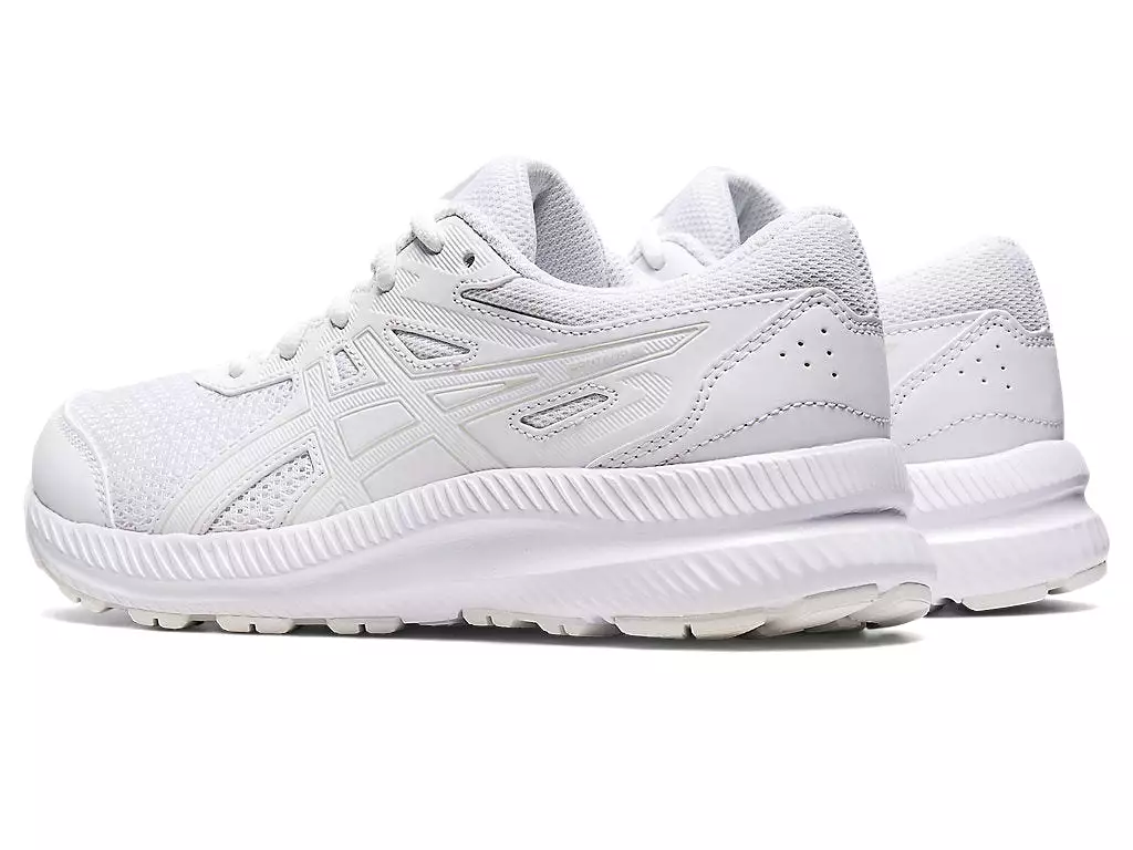 ASICS JUNIOR CONTEND-8 TRIPLE WHITE RUNNING SHOE