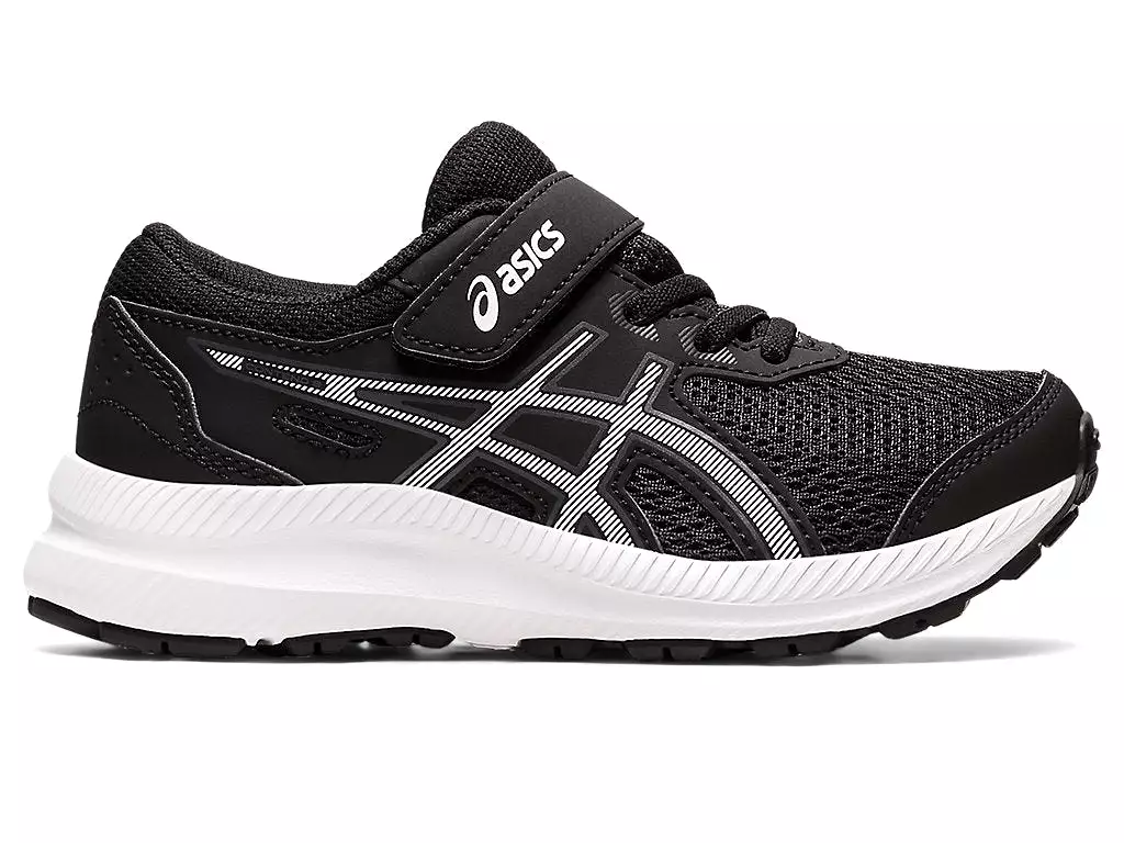 ASICS KIDS CONTEND 8 BLACK/WHITE SHOES