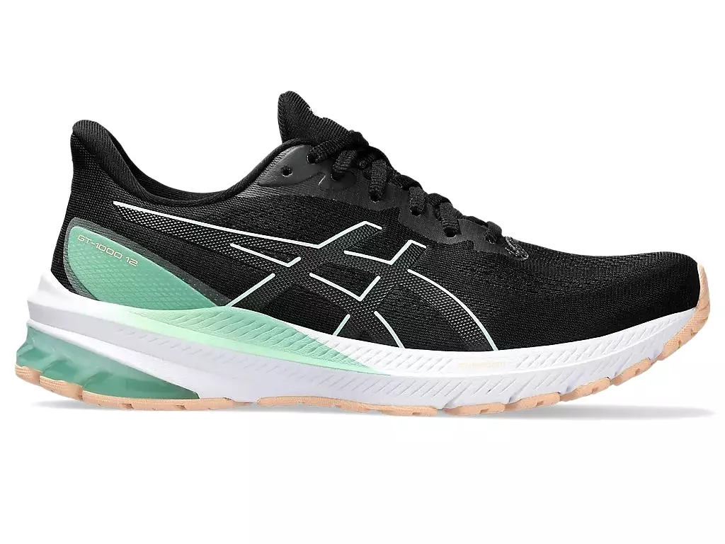 ASICS WOMEN'S GT 1000-12 BLACK/MINT SHOES