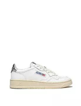 Autry Womens Medalist Low Leather / White / Silver