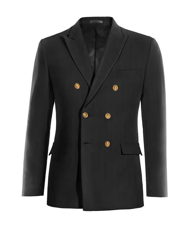  Blazer cruzada negro Ónix solapa en pico slim fit