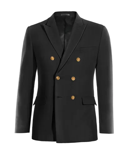  Blazer cruzada negro Ónix solapa en pico slim fit