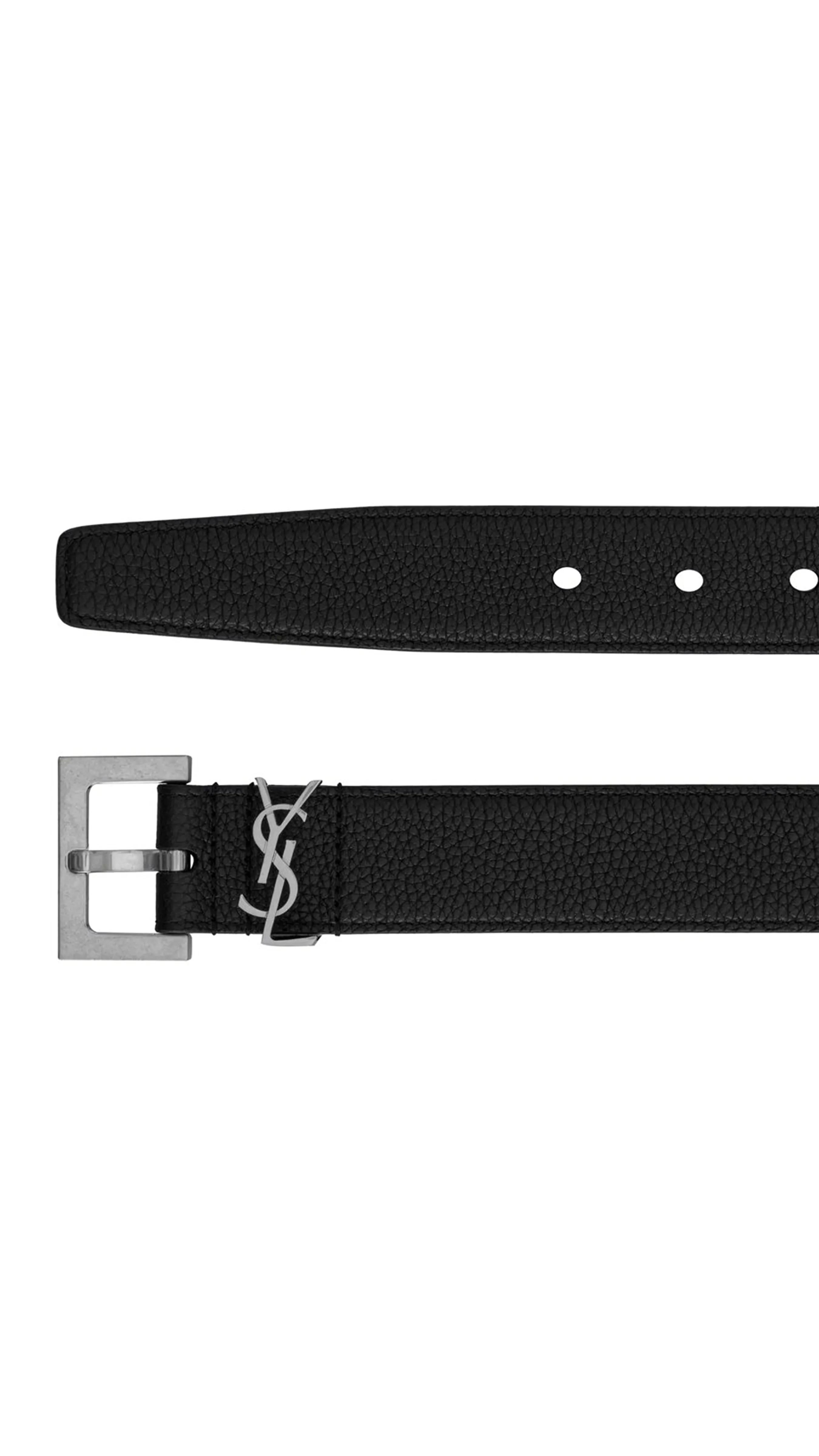 Cassandre Belt in Grained Leather - Black