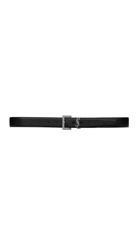 Cassandre Belt in Grained Leather - Black