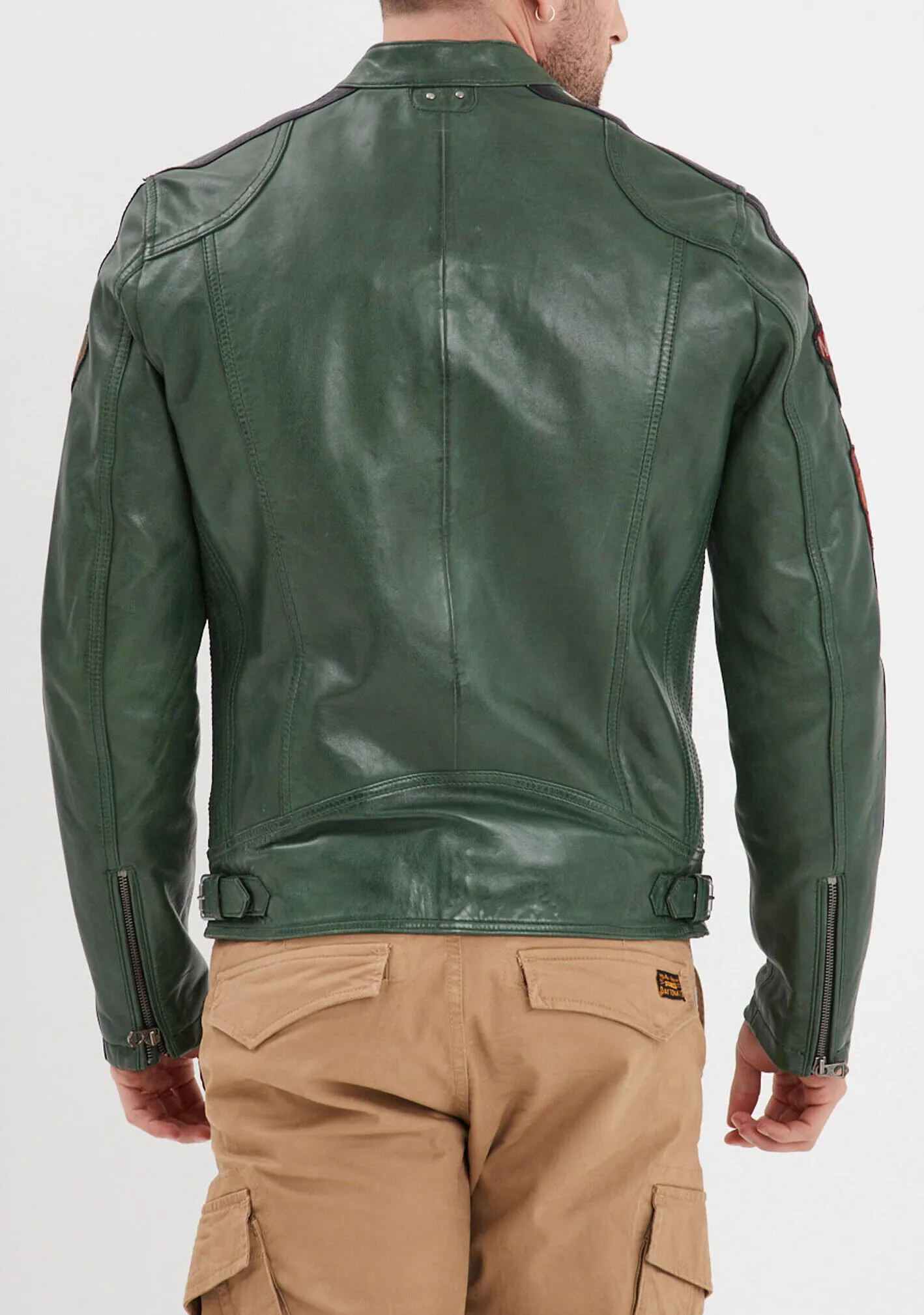 Daytona green pasture men's leather jacket 102832