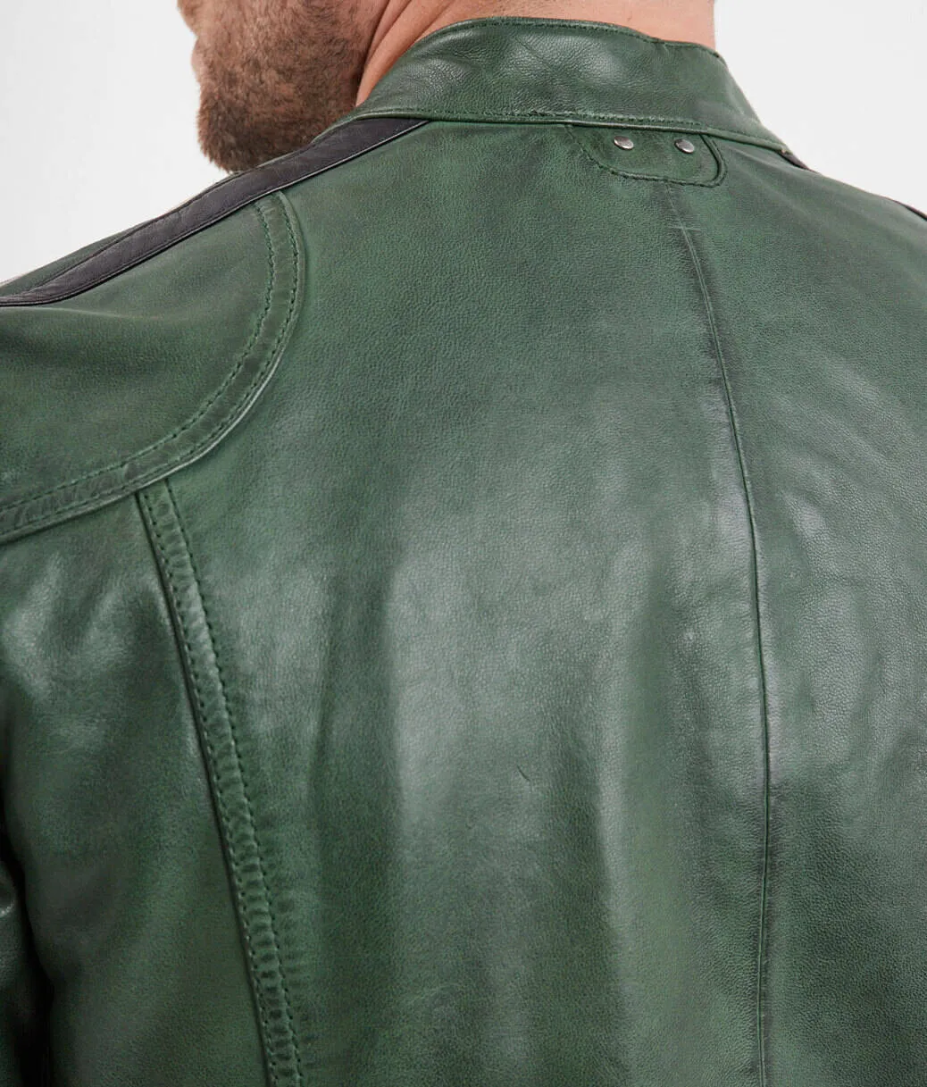 Daytona green pasture men's leather jacket 102832