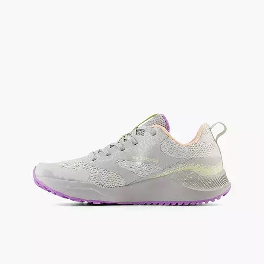 DynaSoft Nitrel Lace Trail Shoe - Grey Matter with Guava Ice and Purple Fade