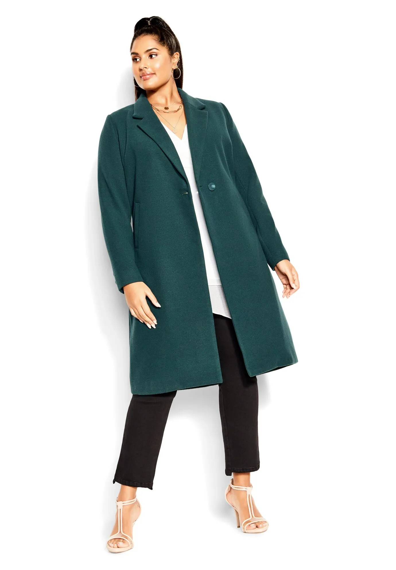 Effortless Chic Coat - emerald