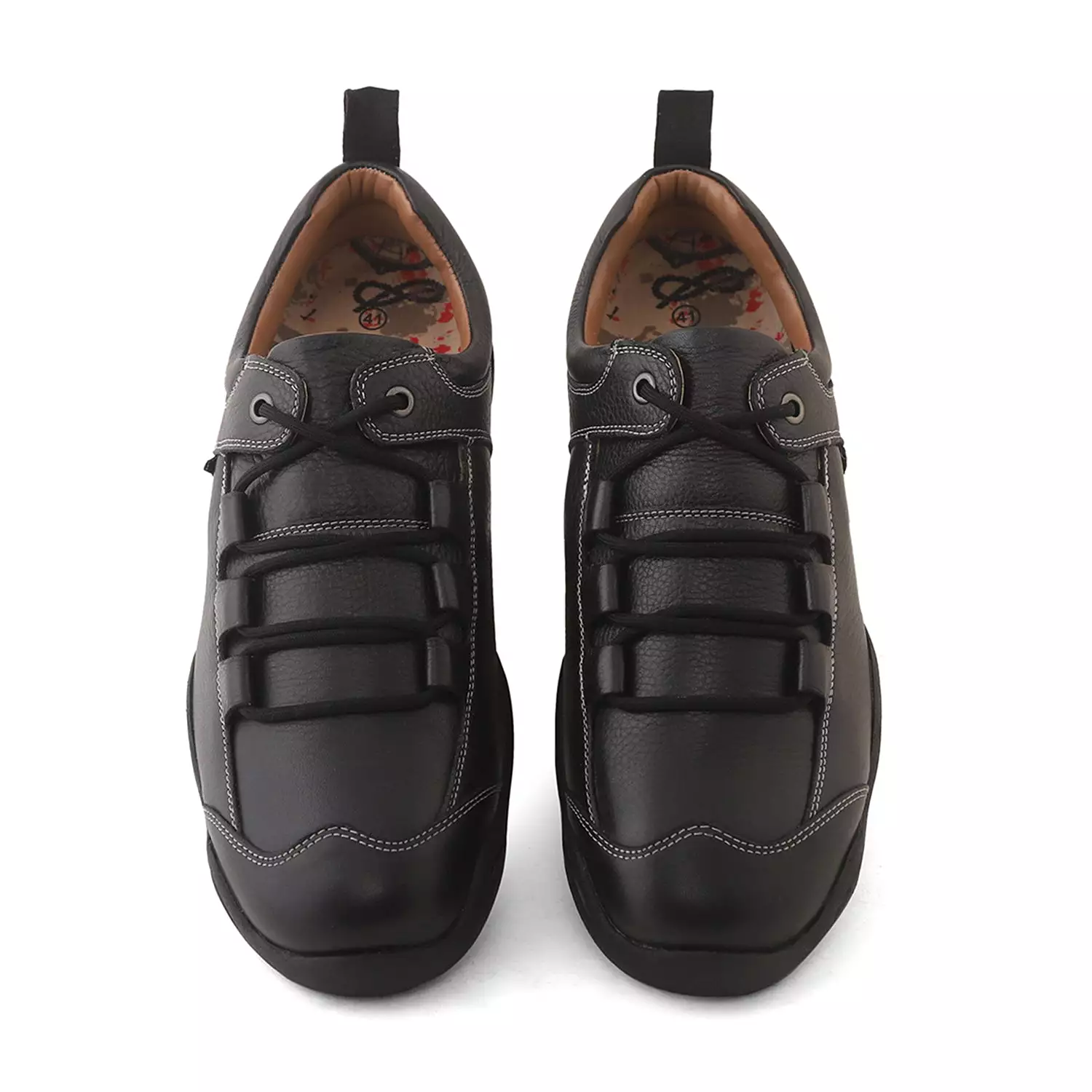 Ezok Mens Casual Black Leather Sneakers