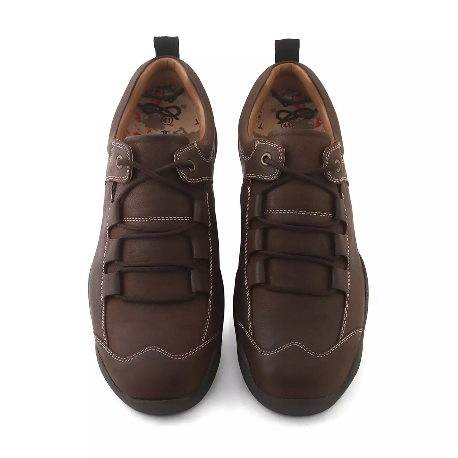 Ezok Mens Casual Brown Leather Sneakers