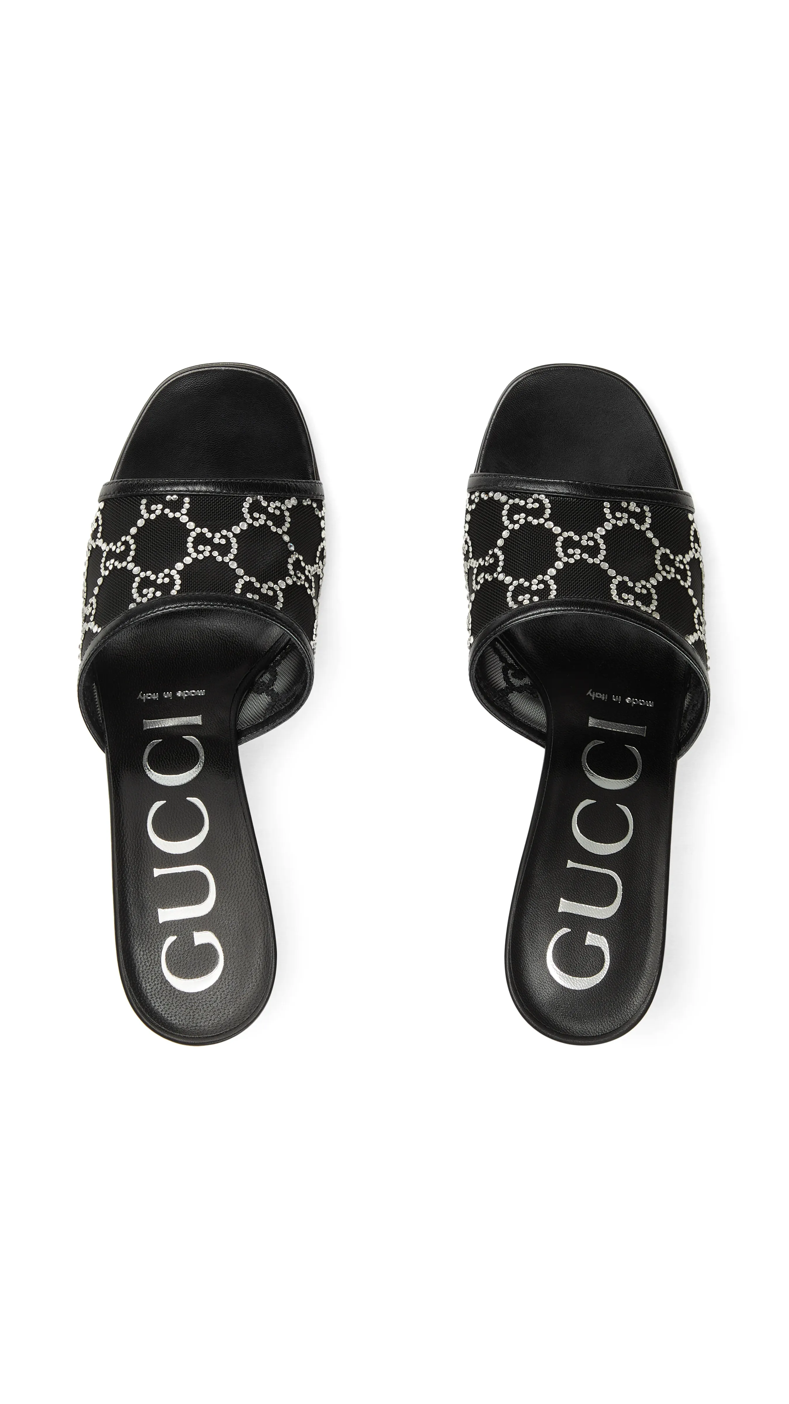 GG Mid-heel Slide Sandal - Black