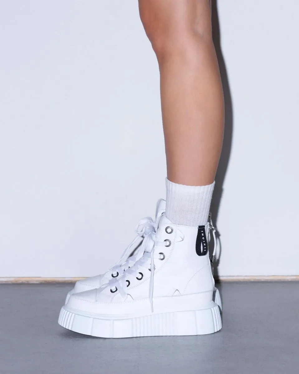 Inuikii Matilda Leather High White Sneaker