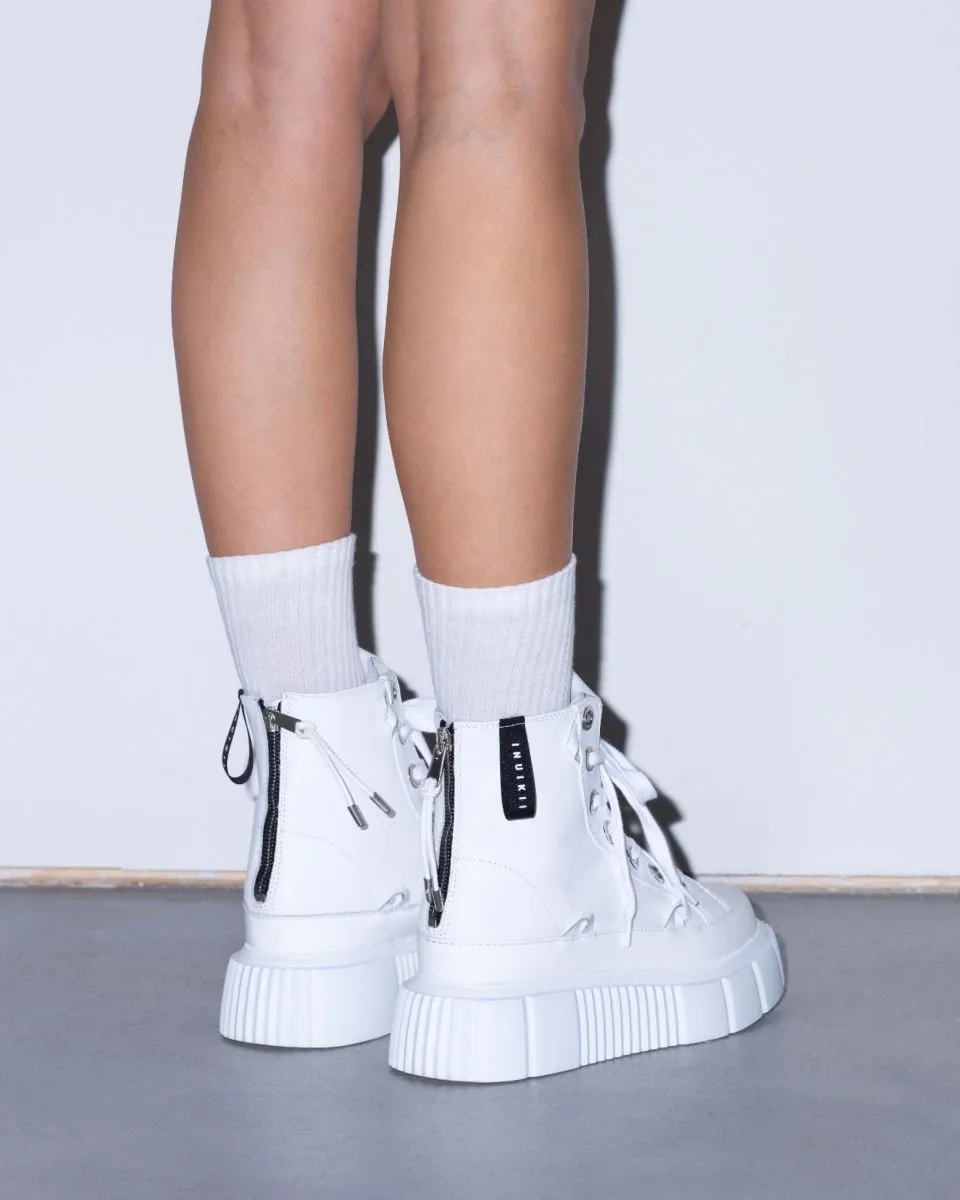 Inuikii Matilda Leather High White Sneaker