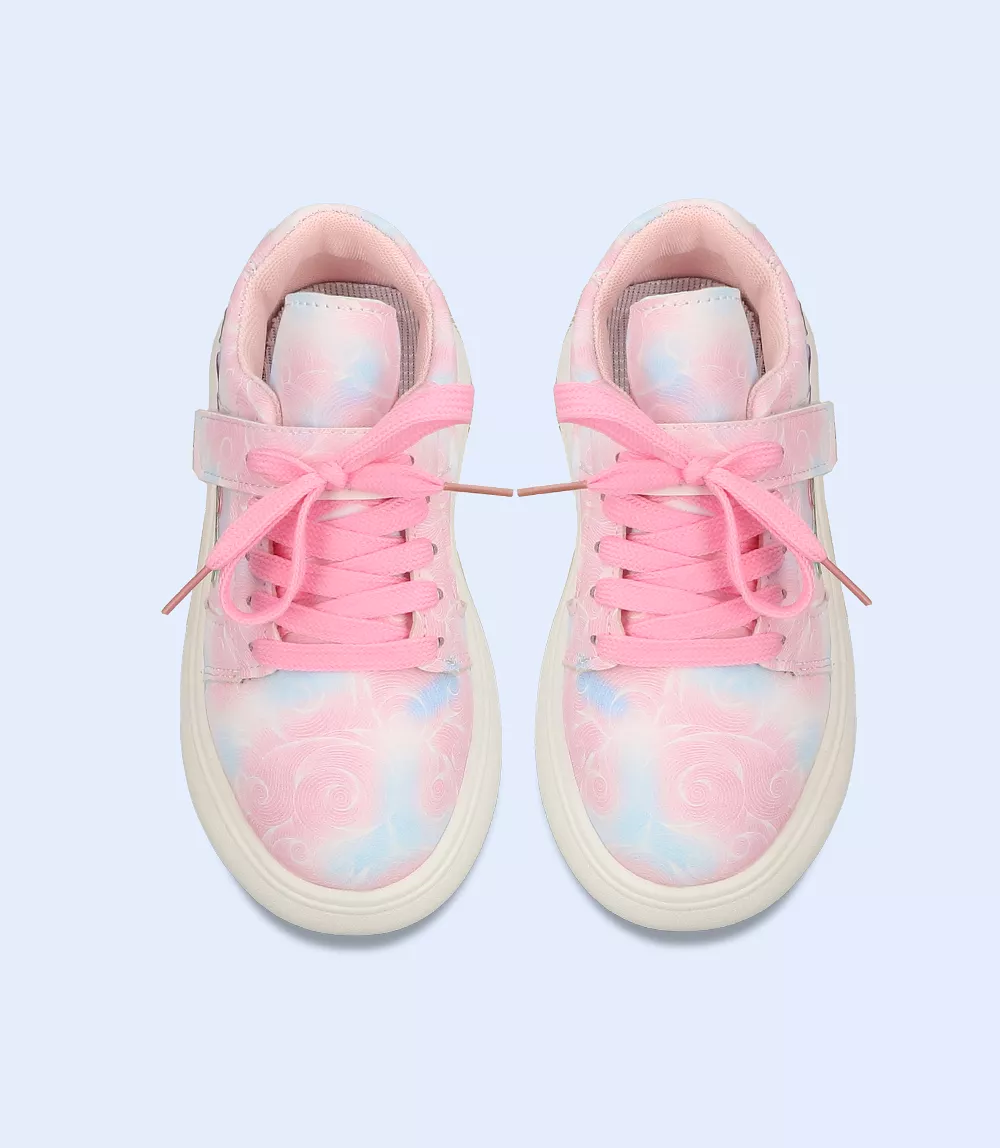 KG0071-PINK-Girls Casual Sneakers