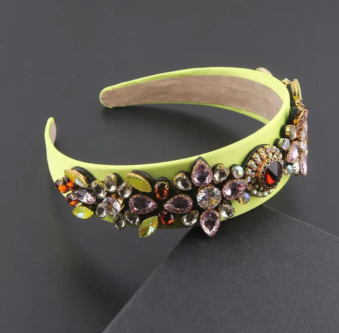 Lime Jewel Retro Headband