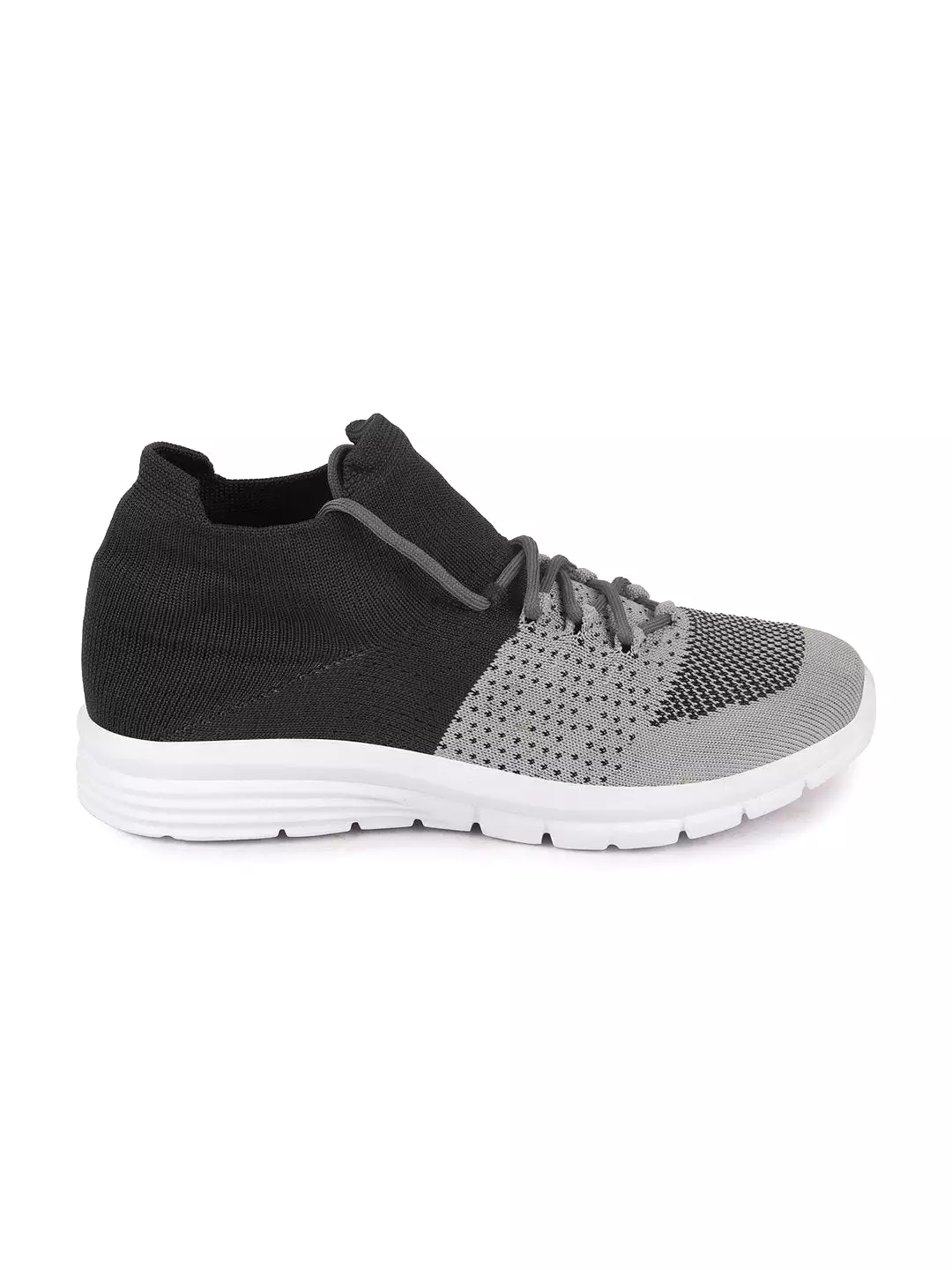 Men Grey Sports & Outdoor Lace Up Running Shoes