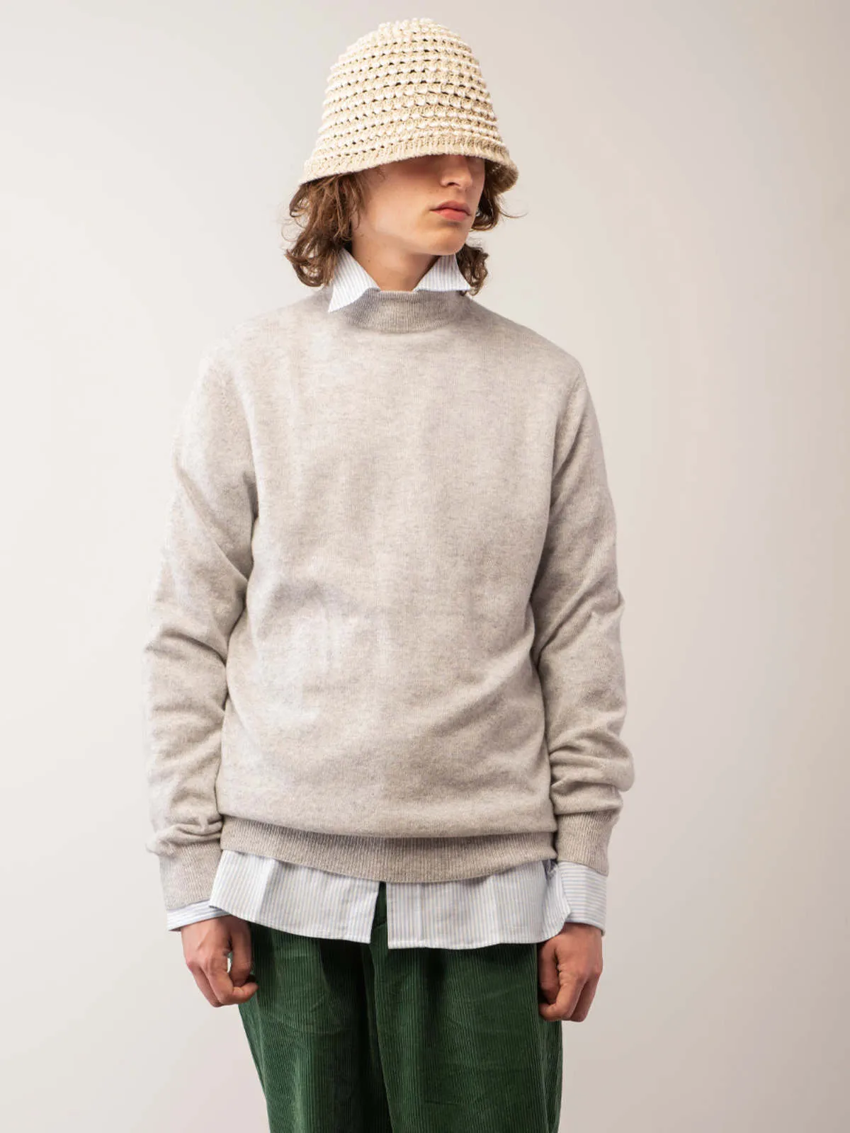 Men Mockneck Sweater - Grey