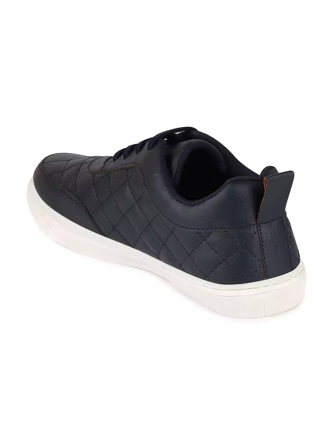 Men Navy Blue Lace Up Classic Sneakers