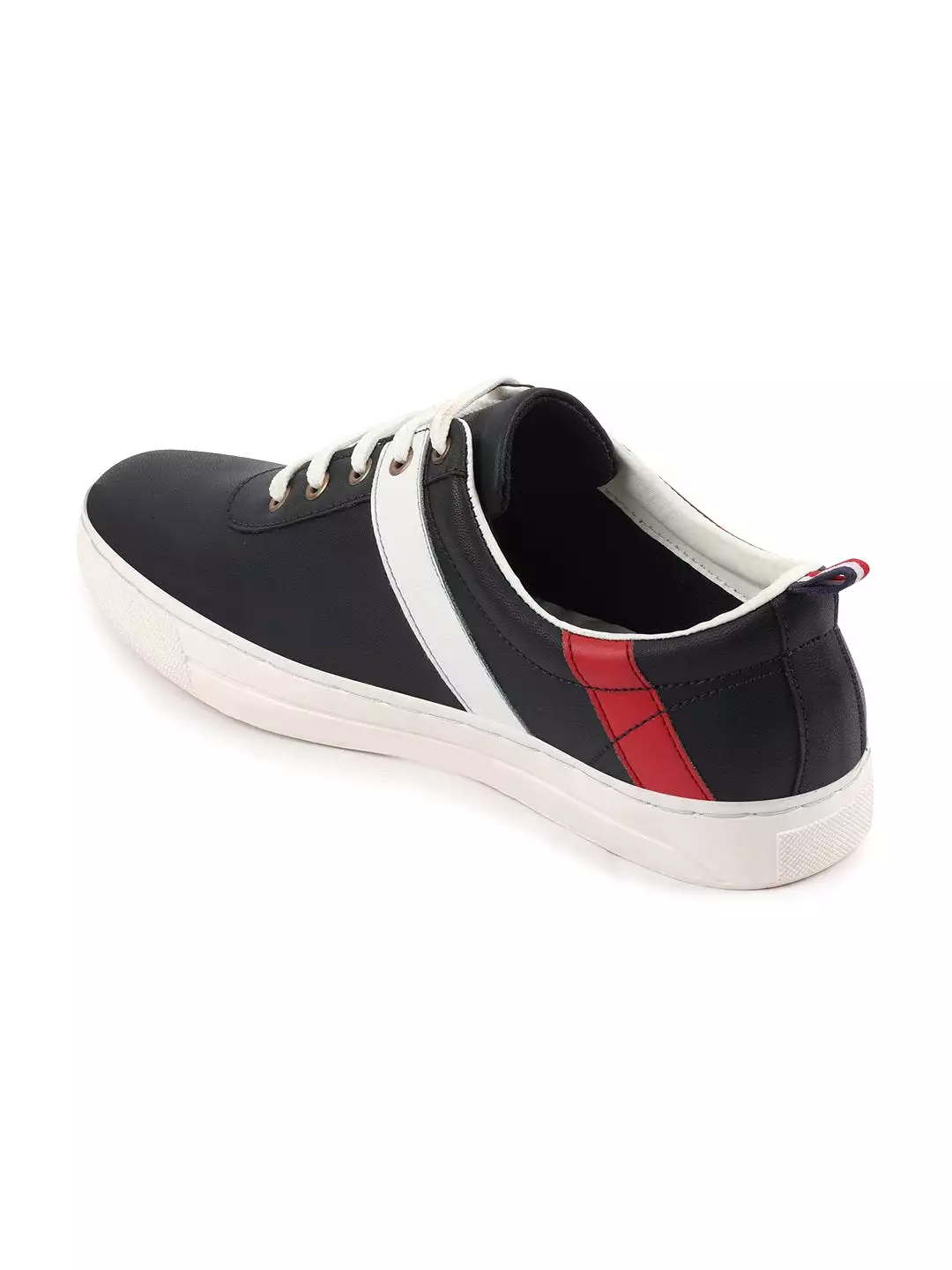 Men Navy Blue/White Stylish Lace Up Sneakers