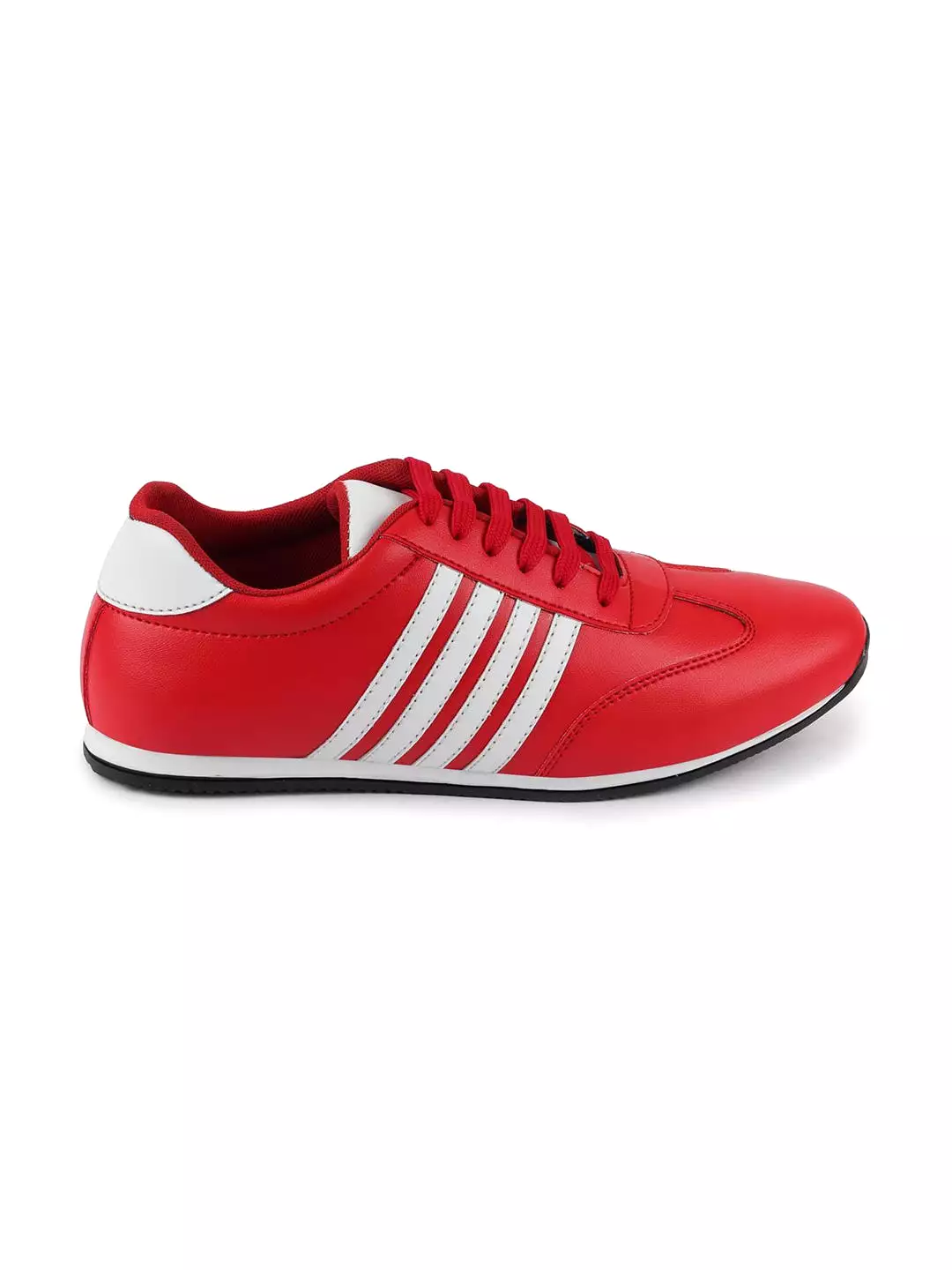 Men Red Classic Lace Up Sneakers