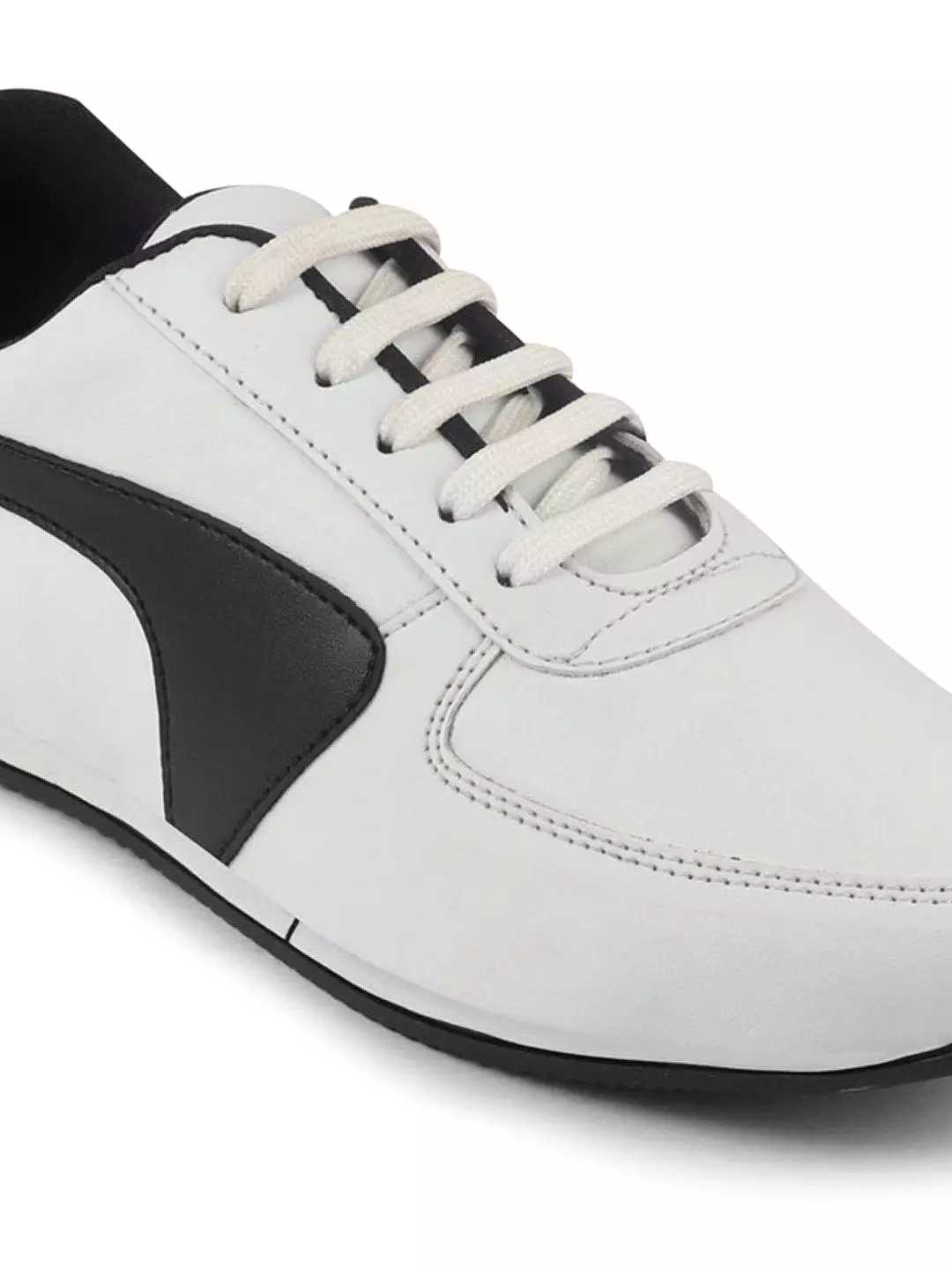 Men White Trendy Lace Up Sneakers