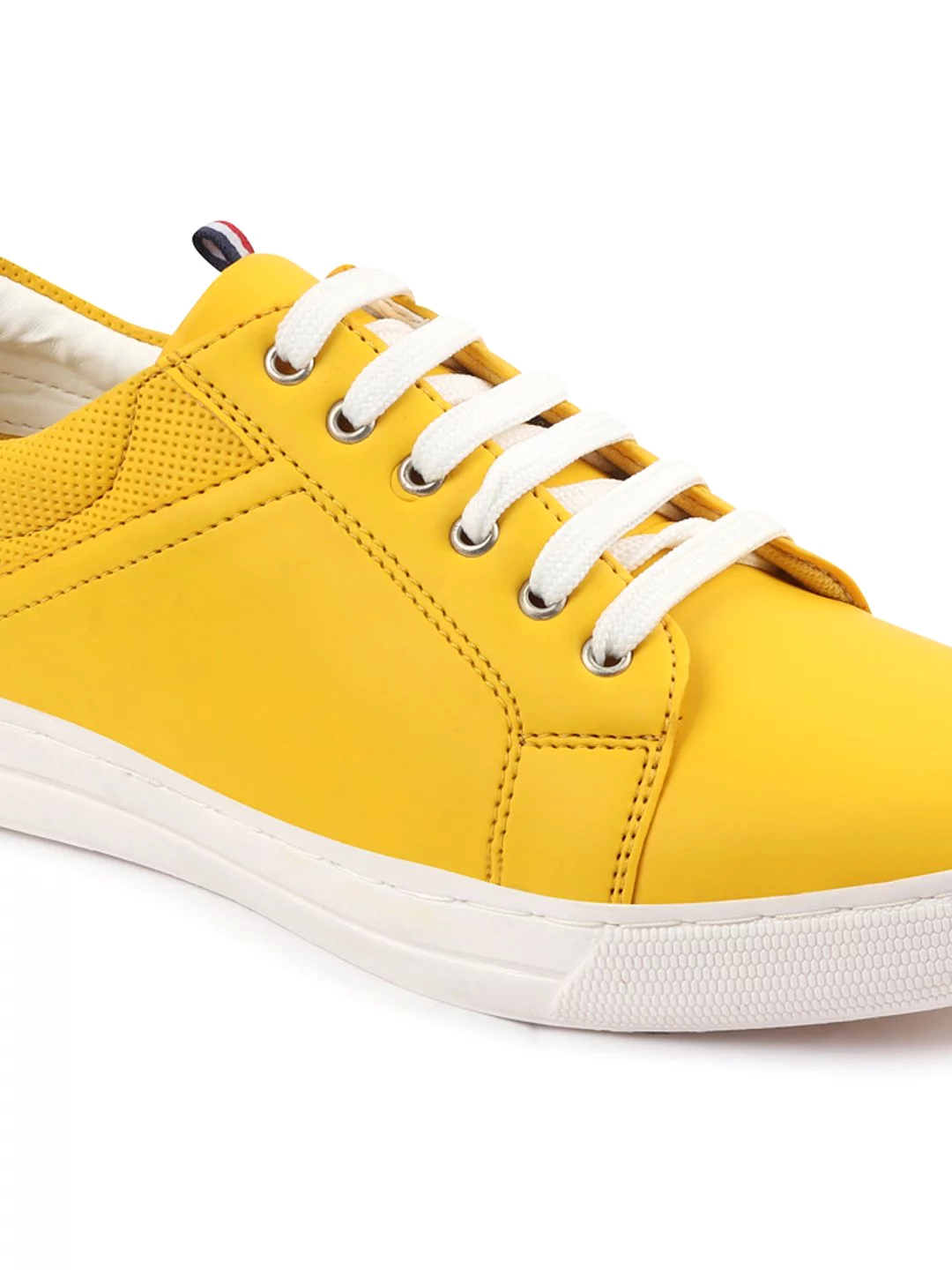 Men Yellow/White Classic Lace Up Sneakers