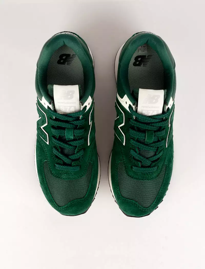 New Balance 574+ Trainers Green / White