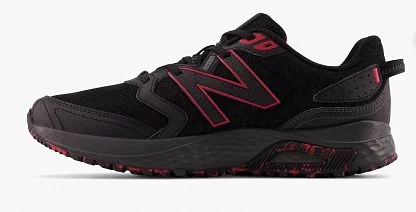 NEW BALANCE MEN'S 410 TRAIL BLACK/RED RUNNING SHOES (2E WIDE)