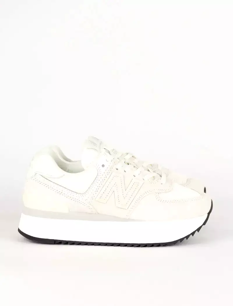 New Balance Womens 574+ Trainers White / White