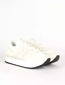 New Balance Womens 574+ Trainers White / White