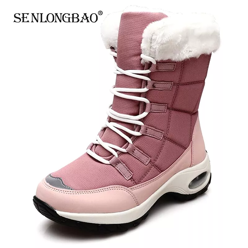 New Winter Women Boots High Quality Warm Snow Boots Lace-up Comfortable Ankle Boots Outdoor Waterproof Hiking Boots Size 36-42