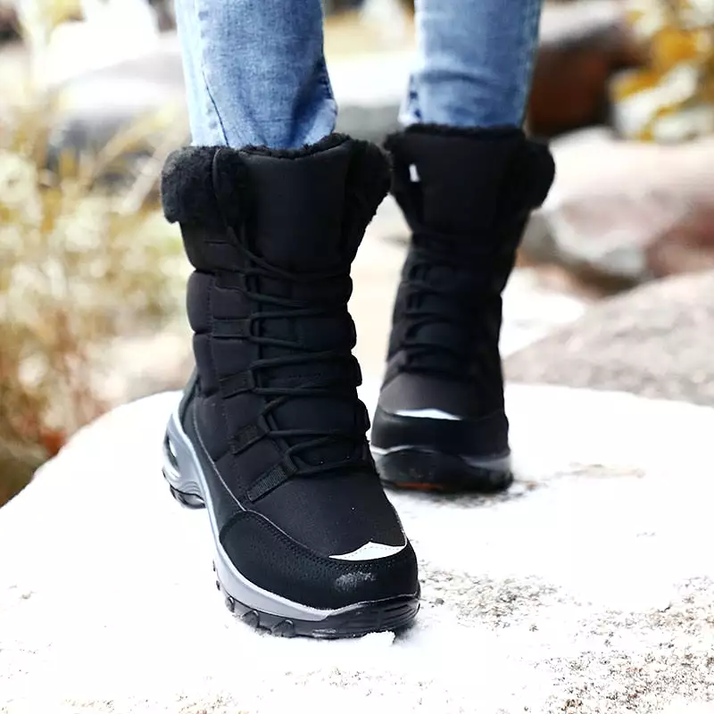 New Winter Women Boots High Quality Warm Snow Boots Lace-up Comfortable Ankle Boots Outdoor Waterproof Hiking Boots Size 36-42