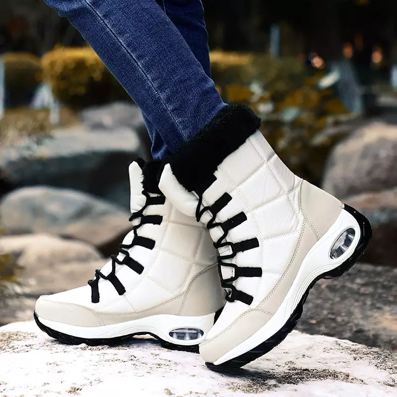 New Winter Women Boots High Quality Warm Snow Boots Lace-up Comfortable Ankle Boots Outdoor Waterproof Hiking Boots Size 36-42