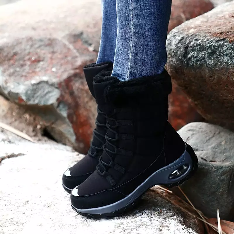 New Winter Women Boots High Quality Warm Snow Boots Lace-up Comfortable Ankle Boots Outdoor Waterproof Hiking Boots Size 36-42