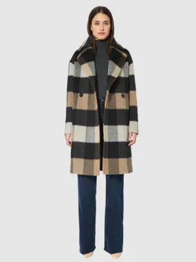 Olivia Coat - Charcoal/Camel Chalk