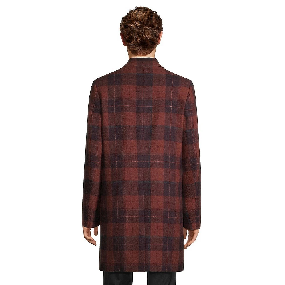 Paul Smith Plaid Wool Top Coat