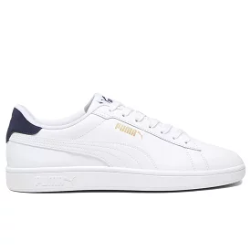 PUMA MEN'S SMASH 3.0 WHITE/NAVY/GOLD SHOES