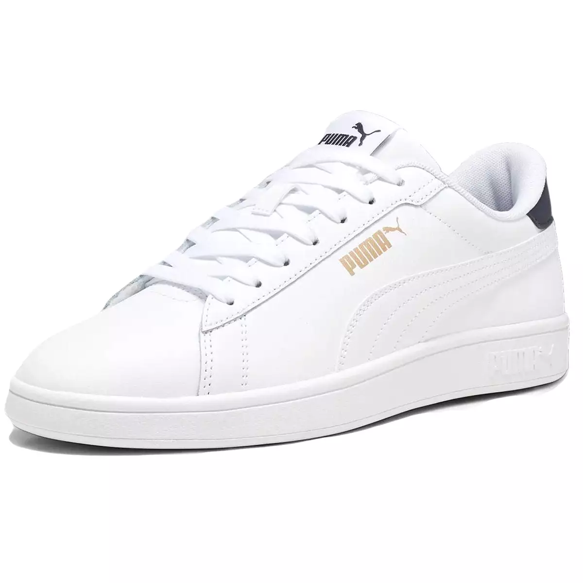 PUMA MEN'S SMASH 3.0 WHITE/NAVY/GOLD SHOES