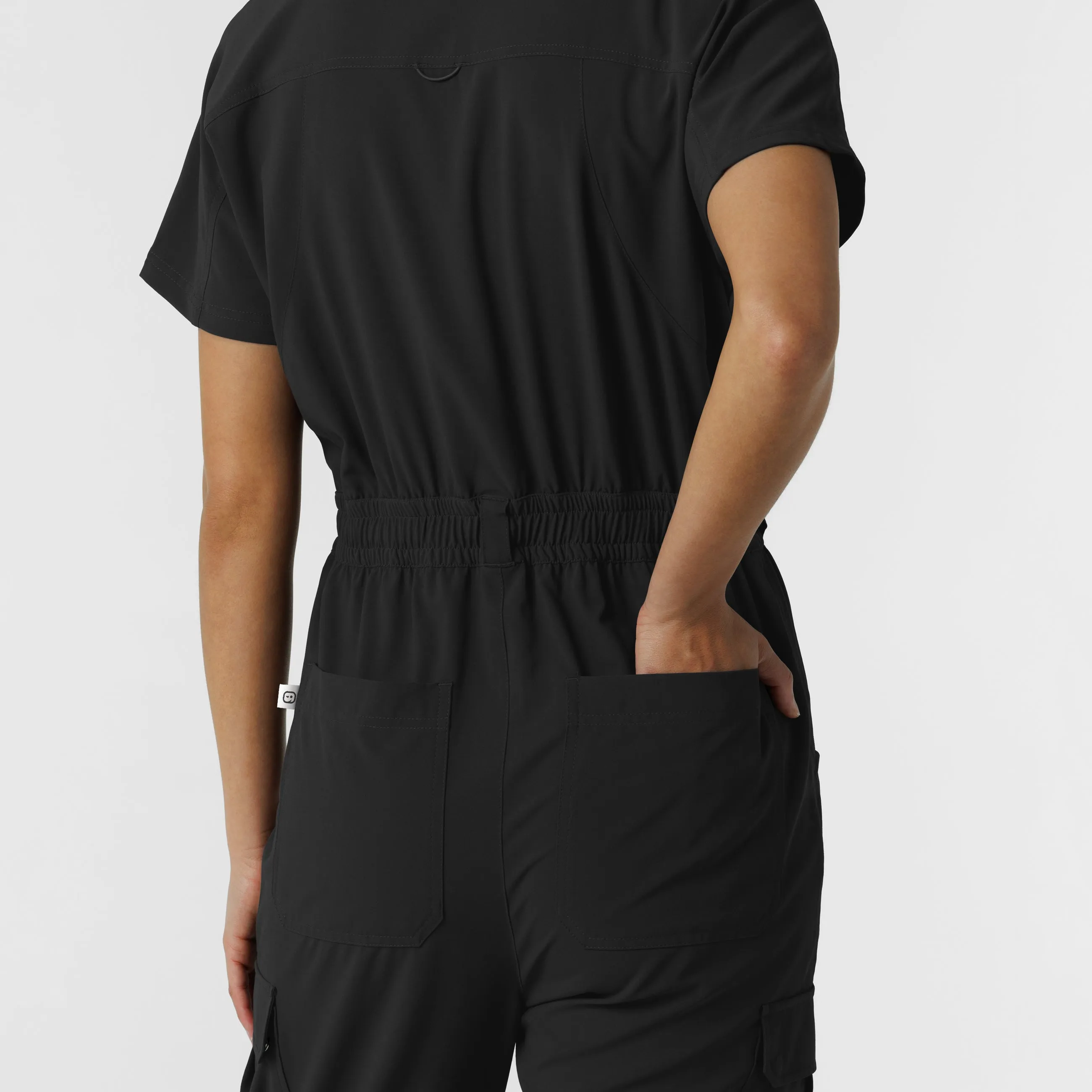 RENEW Women's Cargo Jogger Scrub Jumpsuit - Black