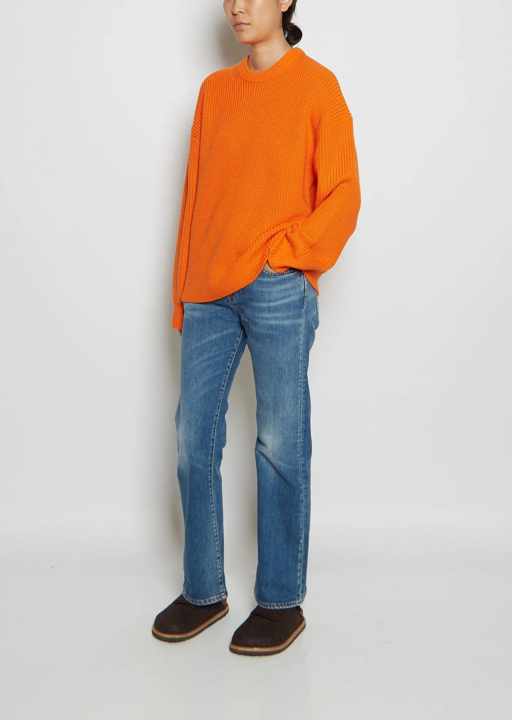 Ribbed Wool Crewneck Sweater