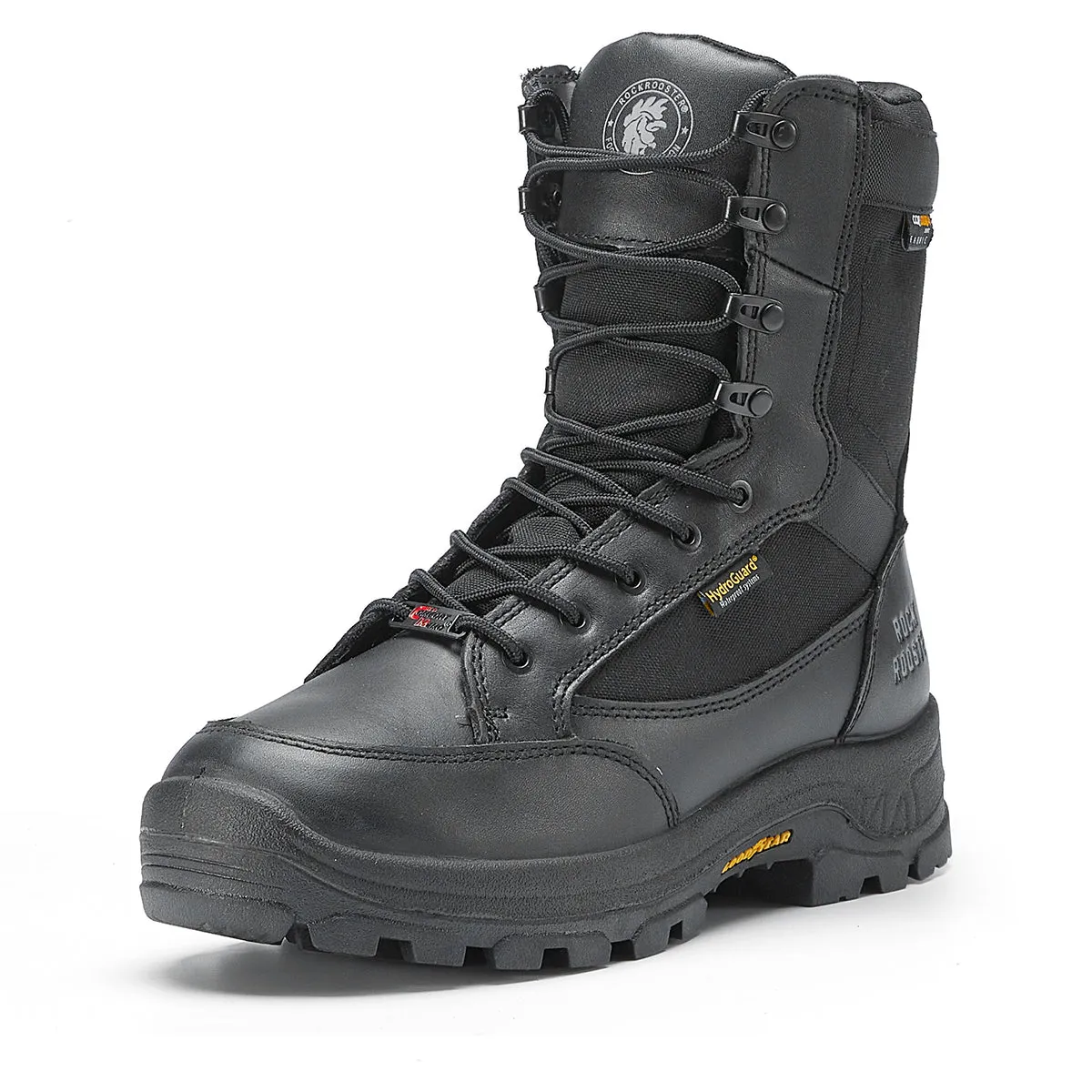 ROCKROOSTER M.G.D.B. 8 inch Black Soft Toe Waterproof Tactical and Law Enforcement Boots AB7013