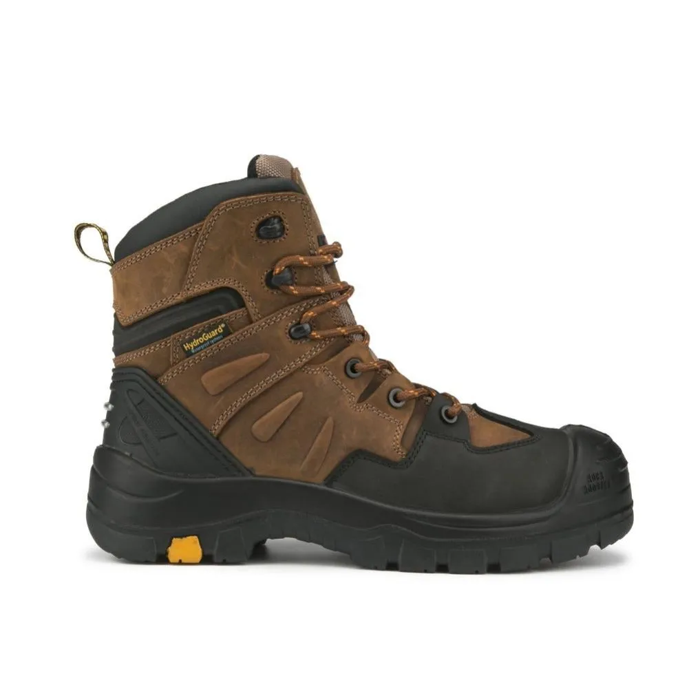 ROCKROOSTER Woodland Brown 6 inch Waterproof Safety Toe Leather Work Boots AK669