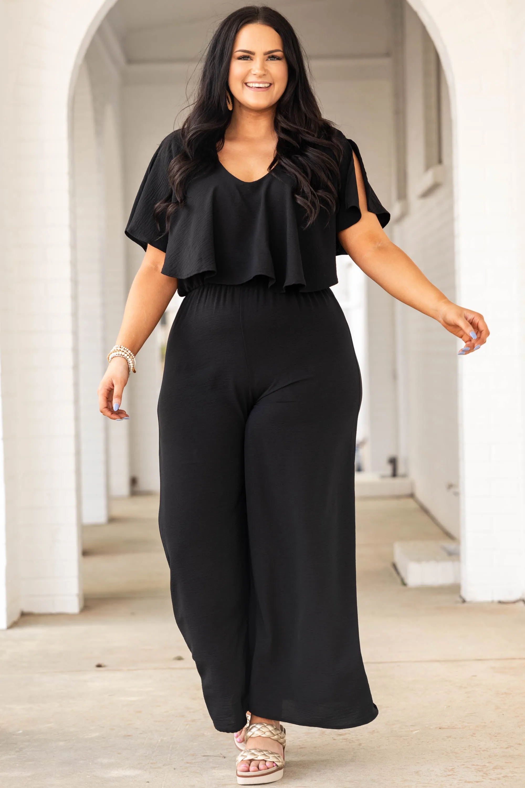 See Me In Greece Jumpsuit, Black