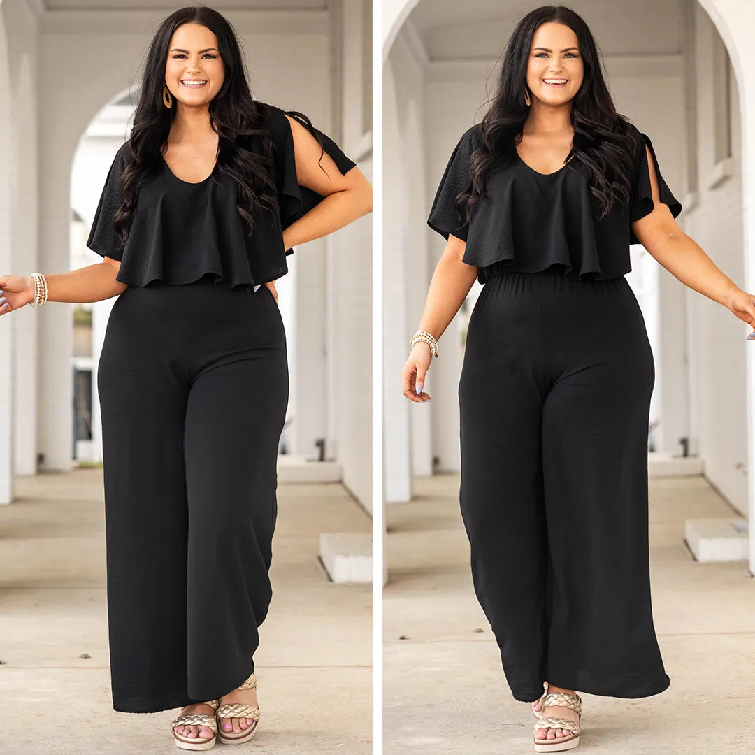 See Me In Greece Jumpsuit, Black